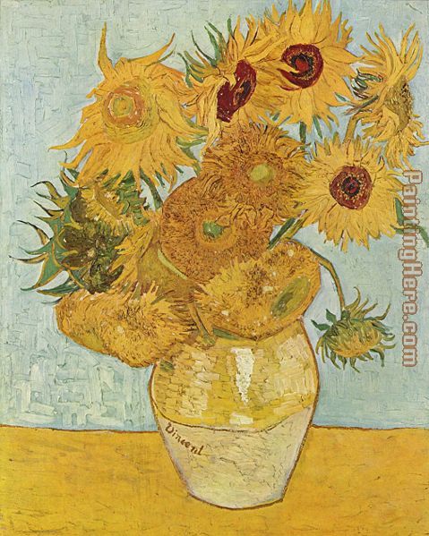 Vase with Twelve Sunflowers painting - Vincent van Gogh Vase with Twelve Sunflowers art painting